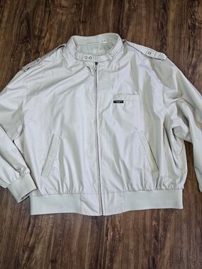 3XL Vintage World Travel Club Light Beige Zip-Up Bomber Windbreaker Jacket